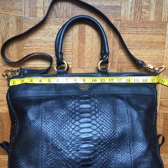 Lena Erziak Black Snakeskin Python Large Bag NEW - Picture 4 of 8
